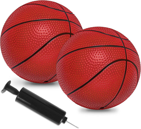 6" Mini Basketballs, 2 Pack Small Basketballs for Kids, PVC Mini Toy Basketball for Indoor and Outdoor Play
