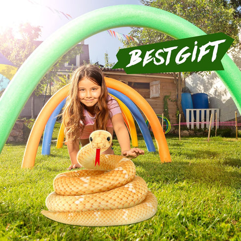 Giant 80 Inch Boa Constrictor Stuffed Animal Snake - Realistic Plush Toy for Kids Birthday Party