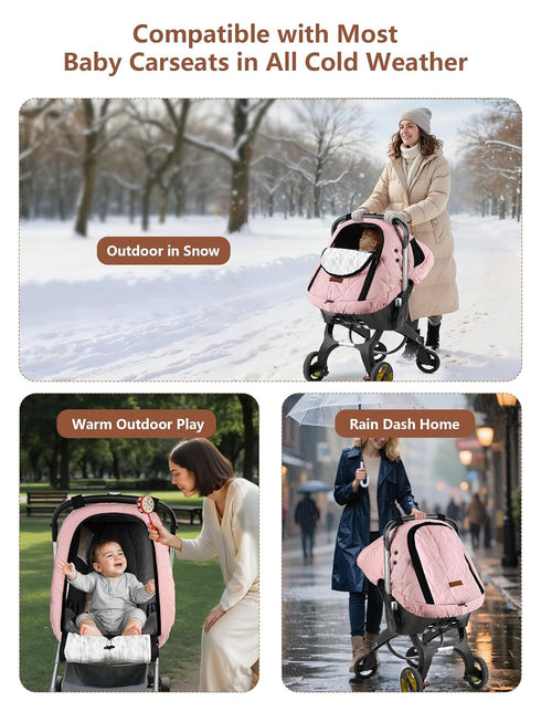 Sprouterie Cozy Car Seat Cover Baby Winter: Carseat Canopy for Babies Infant Cold Weather Shield with Zipper Peeping