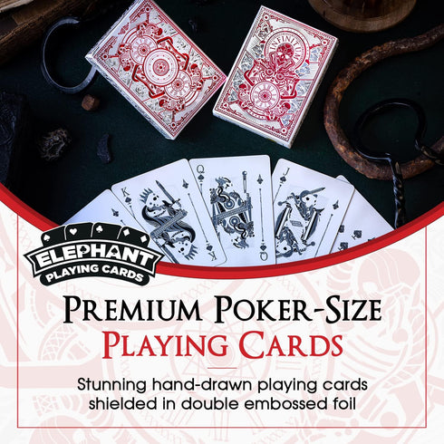 Infinitum Ghost White & Red Playing Cards, Deck of Cards with FREE Card Game eBook, Premium Card Deck, Cool Poker Cards, Unique Bright Colors for Kids & Adults, Card Decks Games, Standard Size