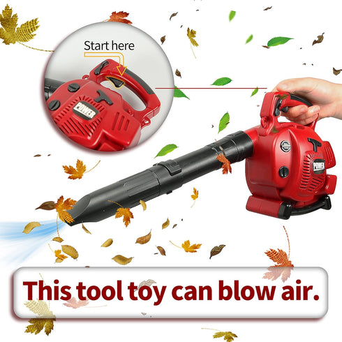 PROLOSO Kids Leaf Blower, Outdoor Pretend Play Gardening Toy Tool with Realistic Sounds for Toddlers