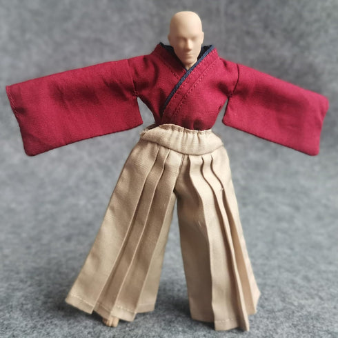 1/12 Samurai Uniform Kimono Clothes for 6" SHF MEZCO - 3ATOYS Vtoys Action Figure Doll Clothes (Red)
