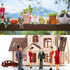 People Figurines Mini Trains, 1:25 Scale Painted Figures for Dollhouse Scenes, Standing and Sitting Plastic People