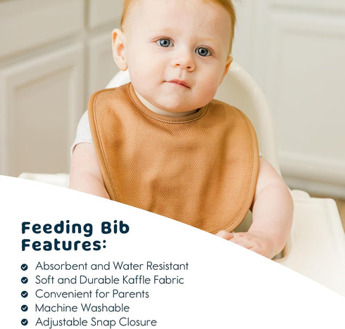 Tiny Twinkle Baby Feeding Bibs 8 Pack - Waterproof and Absorbent Infant Drool and Feeding Baby Bibs