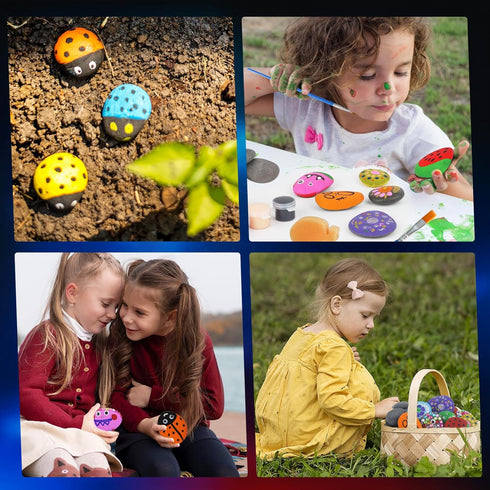 12 6-12, Halobios Rock Painting Kit, Rocks for Painting, Arts and Crafts for Kids Ages Rock Painting Kit for Adults