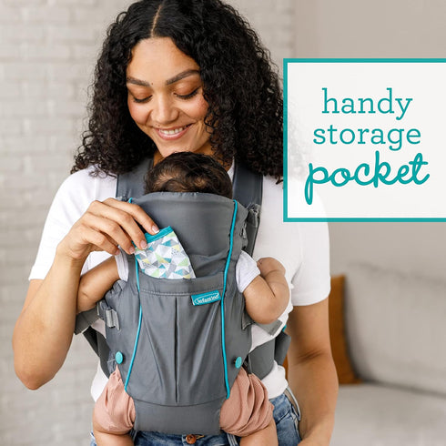 2-Ways 7-26lb, Infantino Swift Classic Carrier with Pocket, to Carry Carrier with Wonder Bib & Essentials Storage Front