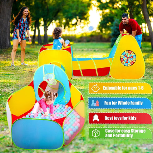 5Pack Kids Play Tent for Toddlers - Indoor Playground with 50 Balls, Foldable Pop Up Tents and Outdoor Playhouse
