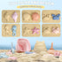 Set 3-10, 3 Pack Set Dreamon Beach Toys for Kids Collapsible Sand Buckets with Beach Molds and Mesh Bag, Shovels Sand