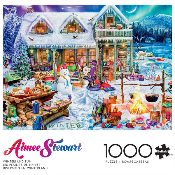 1000 Buffalo Games - Aimee Stewart - Winterland Fun - Piece Holiday Jigsaw Puzzle Christmas Puzzles for Adults