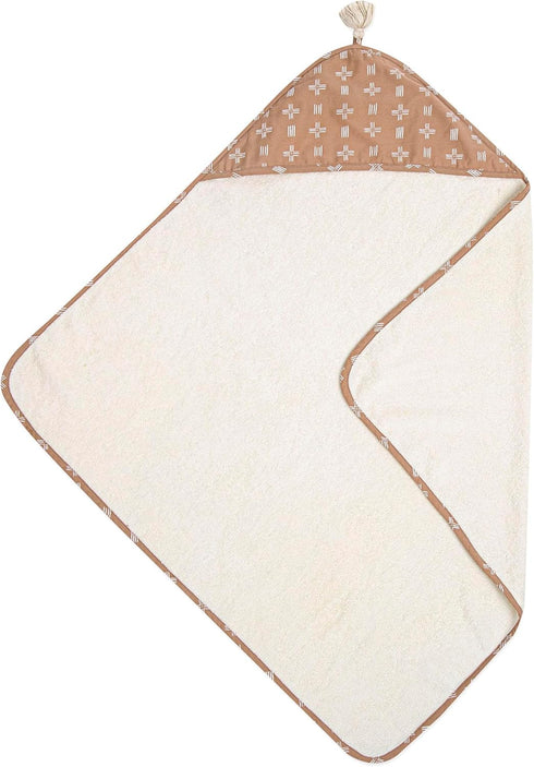 Crane Copper Dash Hooded Baby Towel - 100% Cotton Terry Cloth, 30"