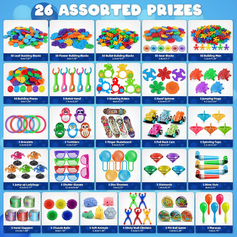 Amy&Benton 400pcs Kids Carnival Prizes, Birthday Party Favor Toys for Classroom