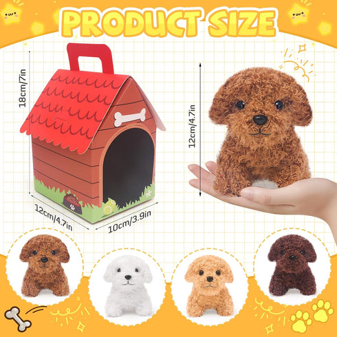 12 HAPGFS Pcs Mini Plush Puppy Stuffed Dogs with Keychain, Adopt A Pet Dog Party Favors Goodie Bags, Animals Bulk Gift