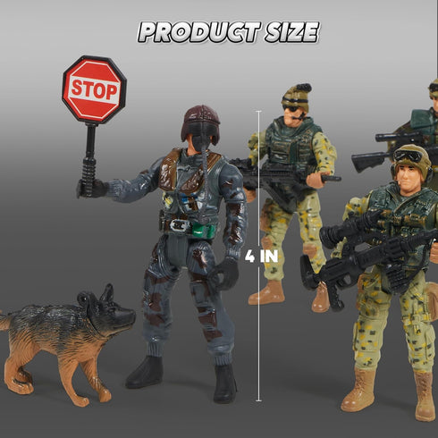 16 Playset 12 Playset, 3 4 5 6 7 8 JOYIN PCs Army Men with Realistic Army Ranger Men Action Figures and Weapon Gear