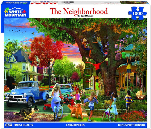 The Neighborhood Jigsaw Puzzle - 1000 Pieces by White Mountain Puzzles for Adults & Kids - 24"x30"
