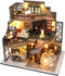 Lannso DIY Dollhouse Miniature Kit with Dust Proof Cover and Music Box, Mini Wooden Dollhouse Toys