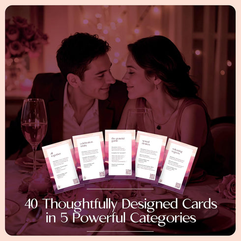 Connexus 40 Couples Card Deck Conversation Starters + Live Challenge Relationship Game for Adults, Romantic Date Night