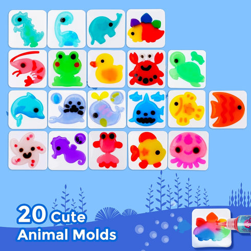 20 3+ Teexpert Magic Water Elf Toy Kit - Aqua Fairy DIY Squishy Maker Craft Kit for Kids, Boys and Girls, Magic Colors