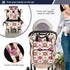 SUABO Backpack Powder Red Green Orange Ethnic Silk Pattern Baby Diaper Bag Large Bag Waterproof Travel Diaper Bags