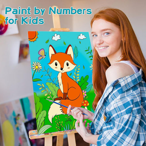 Volmop 3 Pack Paint by Numbers for Kids Ages 8-12 - 10 * 8" Color by Number Framed Canvas with Paints