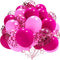 AULE Hot Pink and Pink Balloons, 12 inch, 60 Pcs Premium Latex Confetti Balloons for Party Decorations