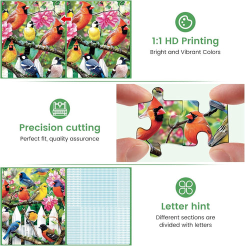 300 Pieces Jigsaw Puzzles for Adults - Morning Serenade Birds Puzzle, 20.5x15in