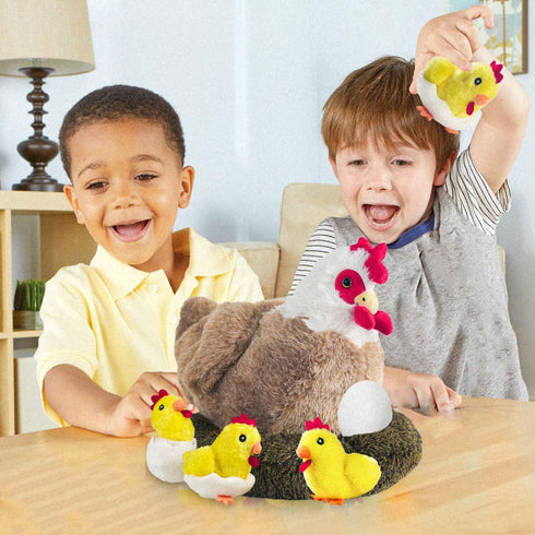 9 1 Set, in Chicken Stuffed Animal Stuffed Chicken Plush Toy Egg Laying Hen with Zipper and Baby Chicks Plush Chickens