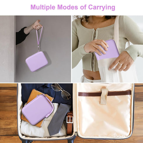 Canboc Carrying Case for Anbernic RG405V Retro Handheld Game Console, Storage Box with Mesh Pocket, Purple