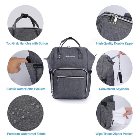 Backpack Baby Diaper Bag with Portable Changing Pad Multifunctional Large Unisex Nappy Changing Bags with Insulated
