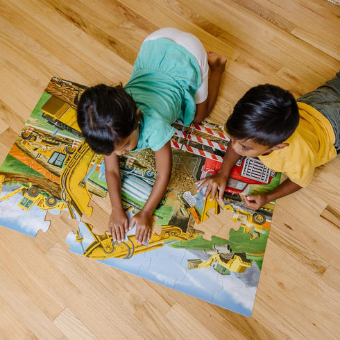 Melissa & Doug Jumbo Jigsaw Floor Puzzle - Building Site, 48 pcs, FSC Certified