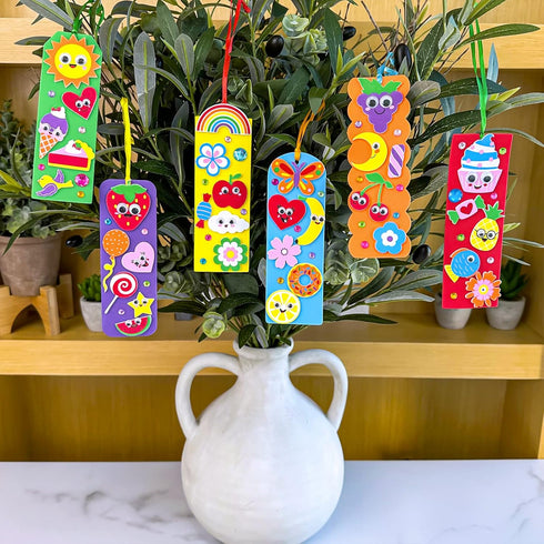 36 Sets Summer Sets Winlyn Crafts Kits DIY Whimsical Bookmarks Decorations Art Fruits Treats Animals Sun Rainbow Foam