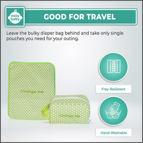 (8 Pack Packing Easy Baby - Diaper, Bottle, and Supplies - Organizer Pouches and Changing Pad - Change, Feed, Dress
