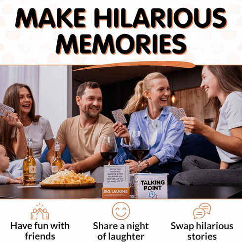 200 Fun Conversation Card Game for Adults and Families - Hilarious Questions to Answer Together - Funny Group Game