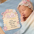 QFGasre 3D Baby Announcement Sign Hello Worlds Newborn Sign Wooden Pink Bows Birth Announcement Signs Shes Here Card