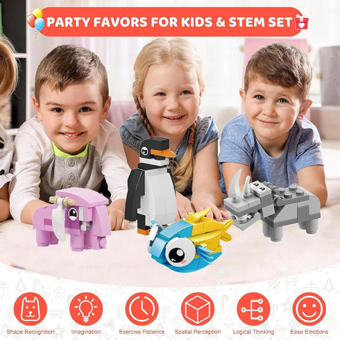 JHXXXL 24Pack 6-8-12 Party Favors - Mini Building Blocks Toy for Goodie Bag,Bulk Toys Classroom Prizes,Party Bag,Pinata