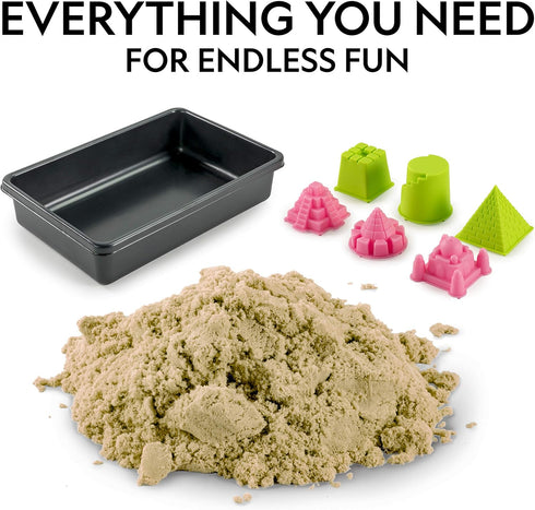 NATIONAL GEOGRAPHIC Play Sand - 12 Lbs. Natural Sand with Castle Molds - Fun Sensory Activity
