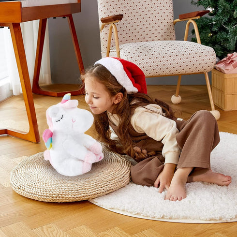Girls,12'' Athoinsu Musical Light up Unicorn Stuffed Animal Soft Furry Plush Toy with LED Night Lights Children's Day