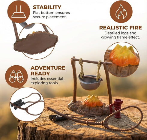 TOYANDONA Dollhouse Stove Kitchen Furniture: Miniature Hanging Stove Tea Kettle, Fairy Garden Camping Accessories