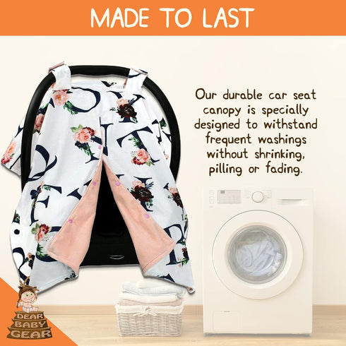 40" 30" Dear Baby Gear Baby Car Seat Canopy Snap Button Opening - Carseat Canopy for Daily Use - Cover for Newborn Car