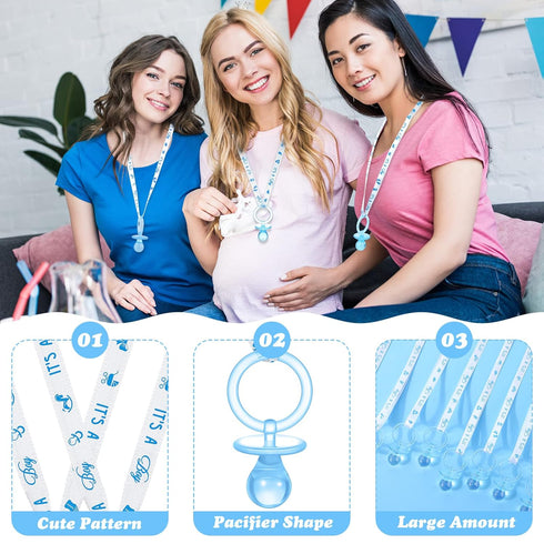 60 Junkin Pieces Baby Shower Pacifiers Necklace Acrylic Pacifiers Necklace Charm for Girls Boys Baby Shower Party