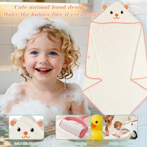 6 Set Essential(31.5 31.5 Inch) Yaiseiko PCS Baby Bath Towels Animal Hooded Baby Hooded Bath Towels Soft and Ultra