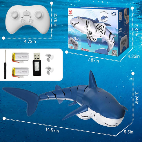 Kafuzi 2.4Ghz 1:18 6 7 8 9 Remote Control Shark Toys for Pool, Scale High Simulation Shark for Kids, Electric RC Sharks