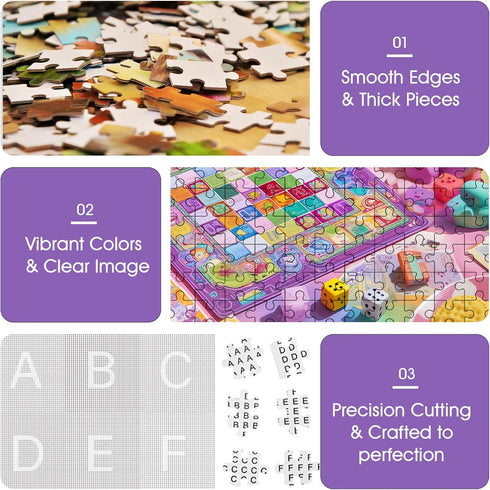 Sooluer 500 500 (20.5 15 Piece Puzzle for Adults Colorful Chessboard Jigsaw Puzzle Piece for Adults Seniors