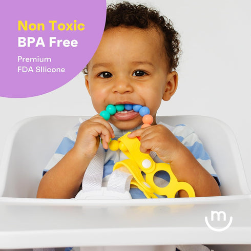 Rainbow Ring Teether | Non-Toxic, BPA Free Silicone Baby Teether Ring | Soft, Easy Grip Toy to Soothe Gums