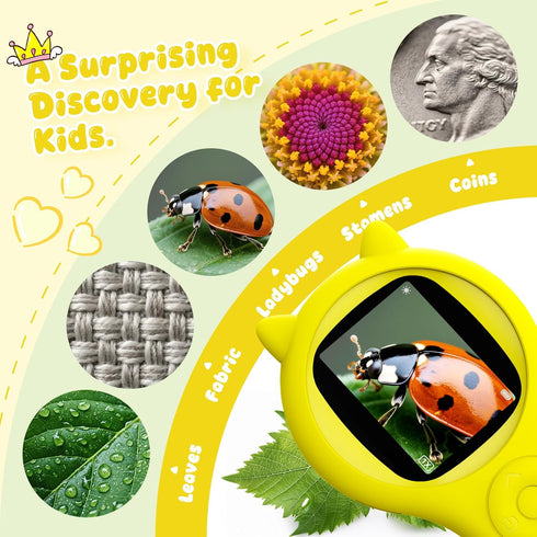 Ashfly 5 6 7 8 9 10 11 12 Handheld Microscope for Kids - Educational Science Toys, Christmas & Birthday Gifts for Age