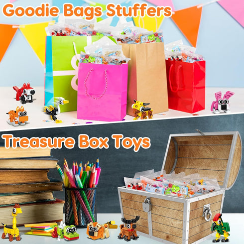 30PCS Summer 4-8 8-12 Mini Animal Building Blocks Party Favors for Kids Birthday Goodie Bags Stuffers Classroom