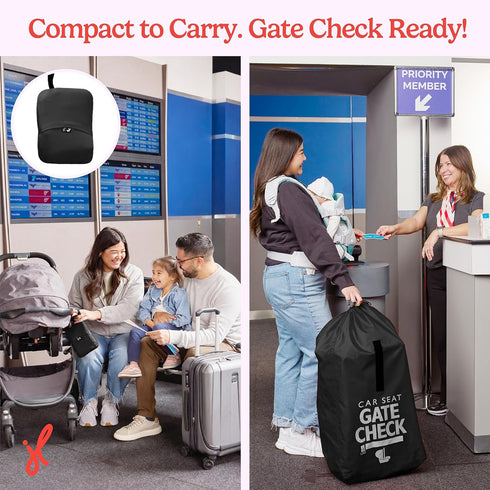 J.L. Childress Gate Check Travel Bag for Car Seats - Car Seat Travel Bag for Airplane, Fits All Baby & Infant Carriers