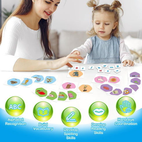 CVC Word Games, Magnetic Letters & Flash Cards, Phonics Games, Alphabet Learning Toys for Kids, Speech Therapy