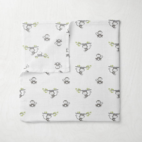 45 45 inches Bacati - Baby Blanket Unisex Swaddle Wrap Soft Breathable Cotton Muslin Swaddle Blankets Neutral Receiving
