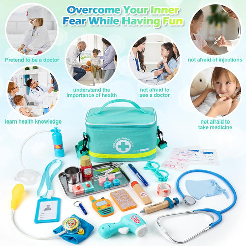34 Playset 3-5, Sundaymot Doctor Kit for Kids, Pcs Pretend for Toddlers, Doctor kit for Toddlers with Medical Bag