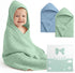 Looxii Baby Bath Towels 2 Pack Muslin Hooded Baby Towels for Newborn